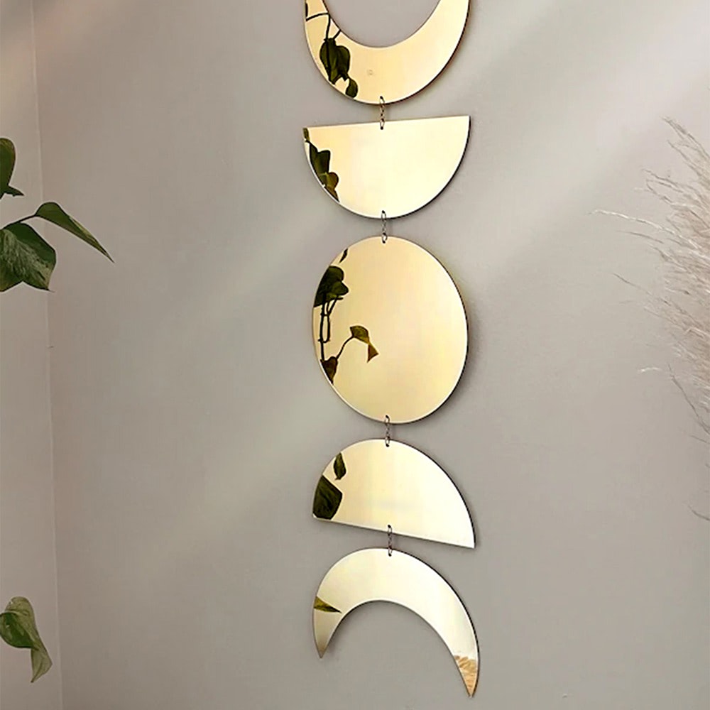 gold mirror moon phases wall decor roomtery