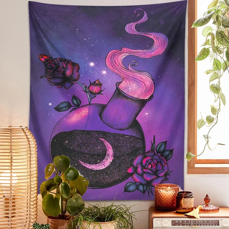 Tarot Mushroom Tapestry Wall Hanging Moon Phases Fairycore Witchy Alt  Bohemian Decoration Home Hippie Girls Dorm Room Decor - Tapestries -  AliExpress