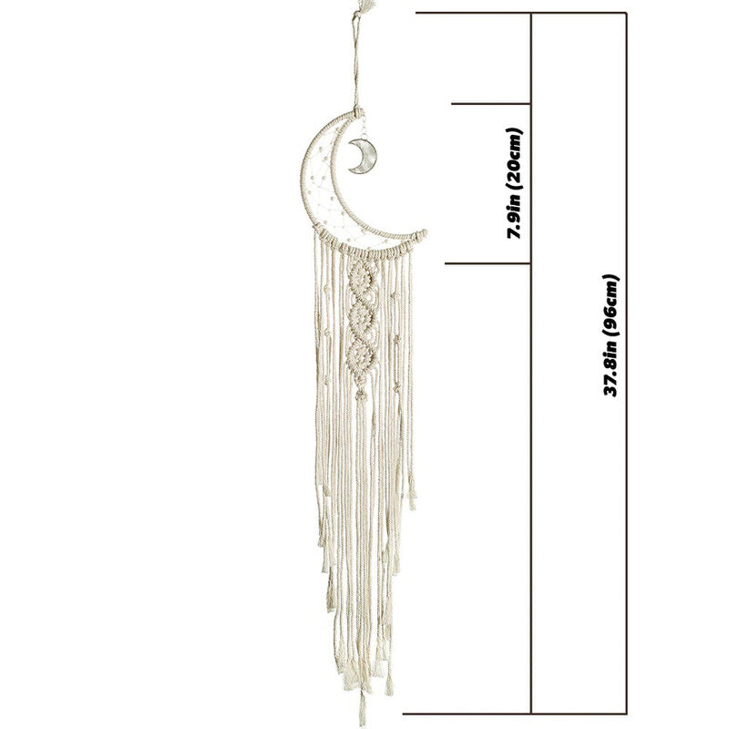 moon shaped macrame wall hanging dream catcher roomtery