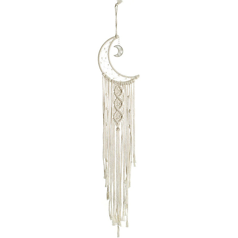 moon shaped macrame wall hanging dream catcher roomtery