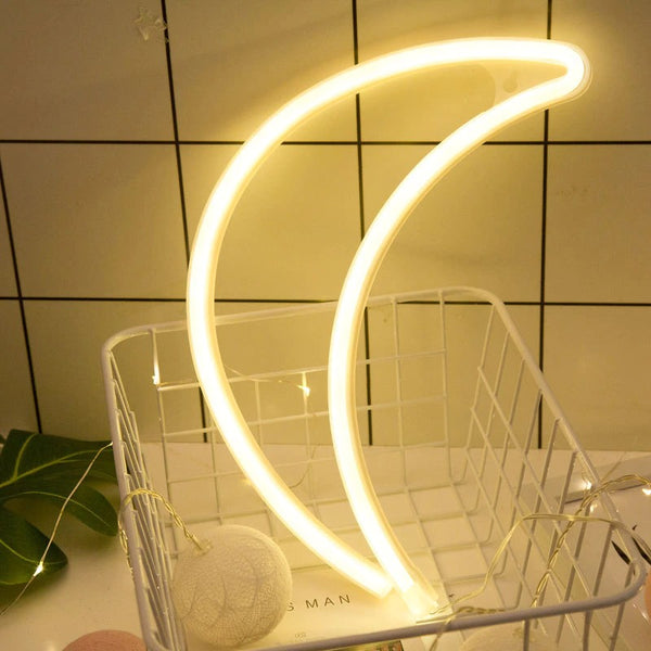 Moon Shape Neon Sign - Shop Online on roomtery