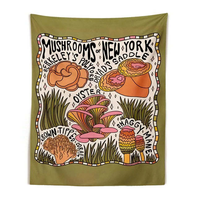 mushroom fairy room decor aesthetic tapestry mushrooms collage roomtery