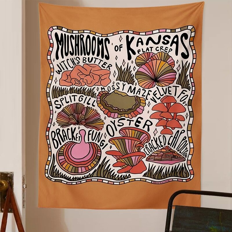 mushroom fairy room decor aesthetic tapestry mushrooms collage roomtery