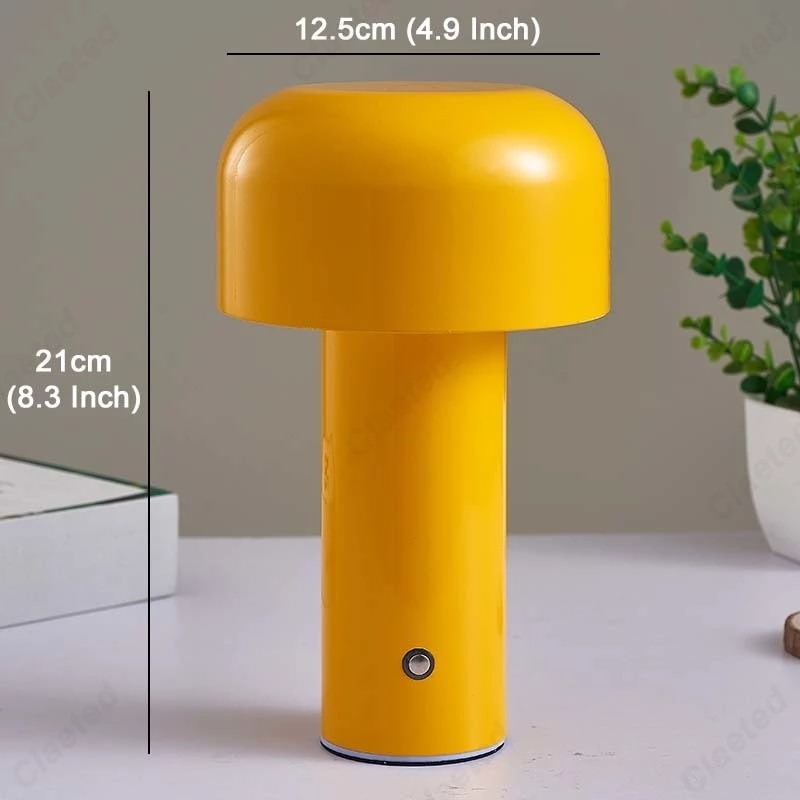 modern aesthetic mushroom rechargeable metal table lamp Night Light Portable Cordless Touch Rechargeable Decor Lamp USB Bedside Lamp Desktop Lamp