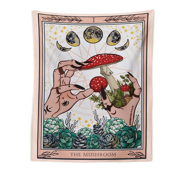 Moon Mushroom Tarot Tapestry