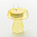 colored glass mushroom shaped tealight candle holder aesthetic room decor roomtery