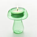 colored glass mushroom shaped tealight candle holder aesthetic room decor roomtery