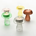 colored glass mushroom shaped tealight candle holder aesthetic room decor roomtery