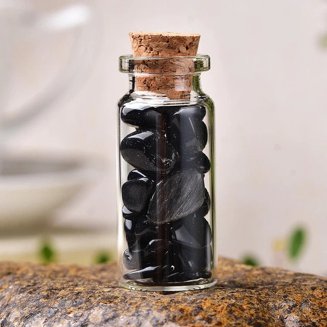 obsidian natural crystals decor flask desk accessory fairycore aesthetic room roomtery