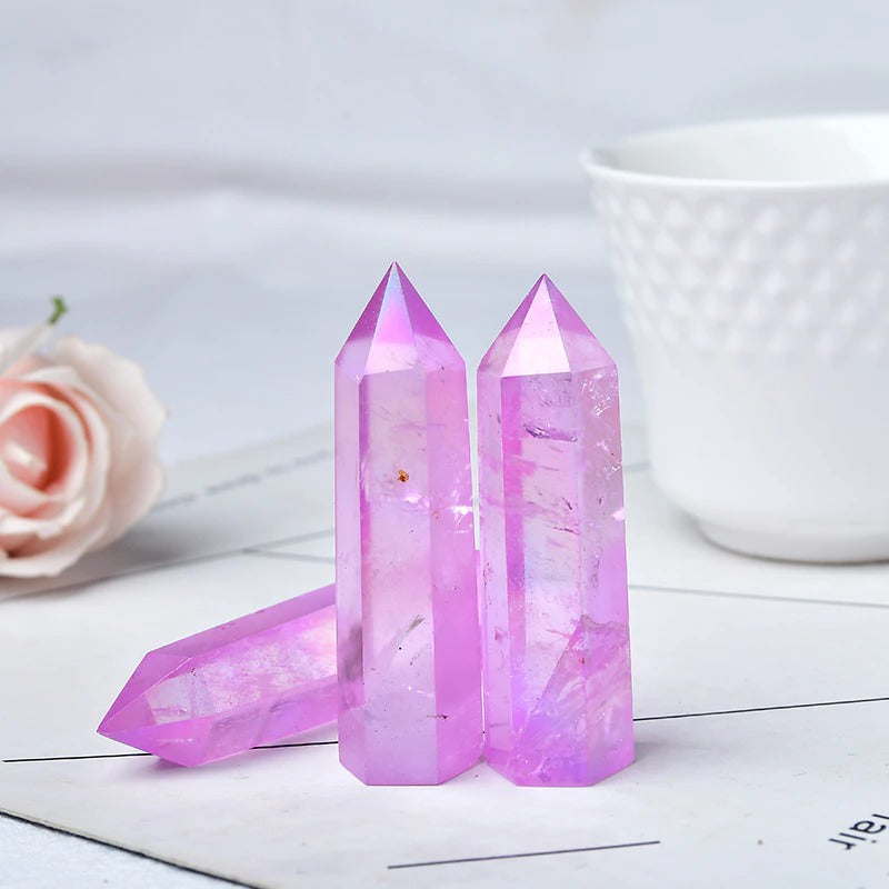 natural quartz point tower magic spell witch crystal desk decor roomtery