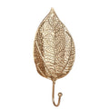 golden leaf shaped brass metal wall hanging key hook holder roomtery aesthetic room decor