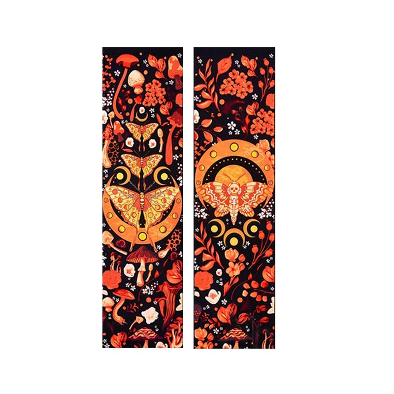 orange color fairy aesthetic wall hanging tapestry night moth skull style roomtery