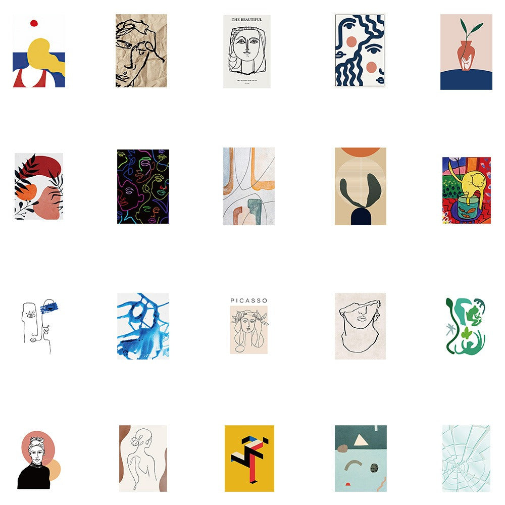 outline art aesthetic sticker pack roomtery