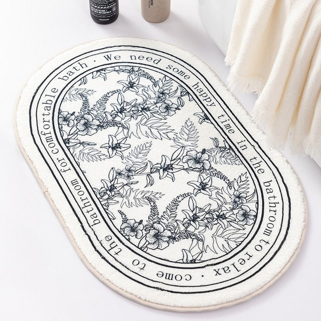 Outline Flowers Bath Mat - Shop Online on roomtery