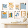 Pale Orange & Blue Gallery Wall Canvas Posters