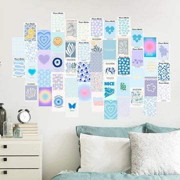 Pastel Blue Aesthetic Wall Collage Cards