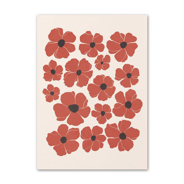 Pastel Brown Flowers Canvas Posters - Shop Online on roomtery