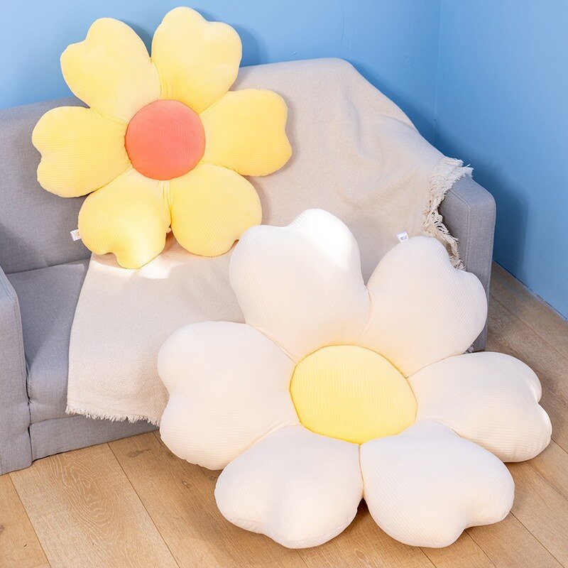 pastel cherry flower shaped aesthetic throw pillow roomtery