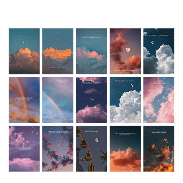 pastel aesthetic wall art poster card clouds print roomtery