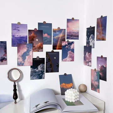 pastel aesthetic wall art poster card clouds print roomtery