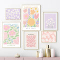 pastel aesthetic flower market canvas wall art floral print posters roomtery
