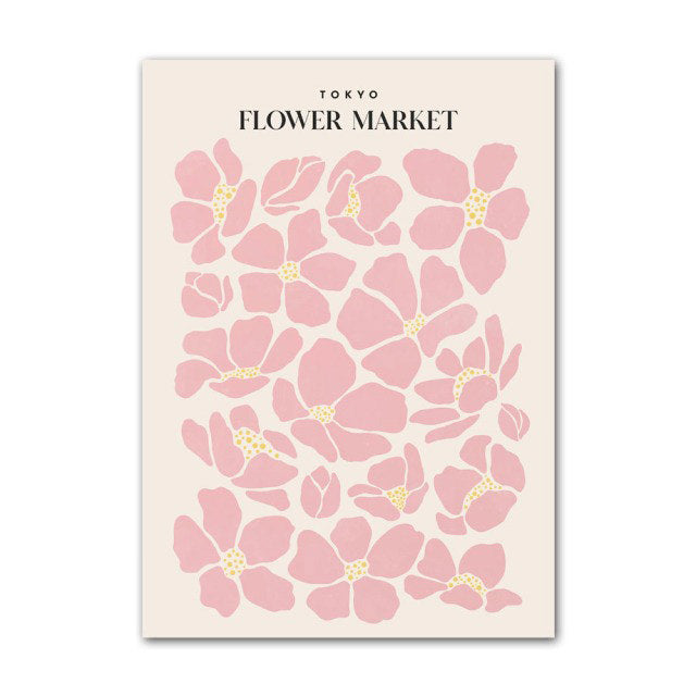 pastel aesthetic flower market canvas wall art floral print posters roomtery