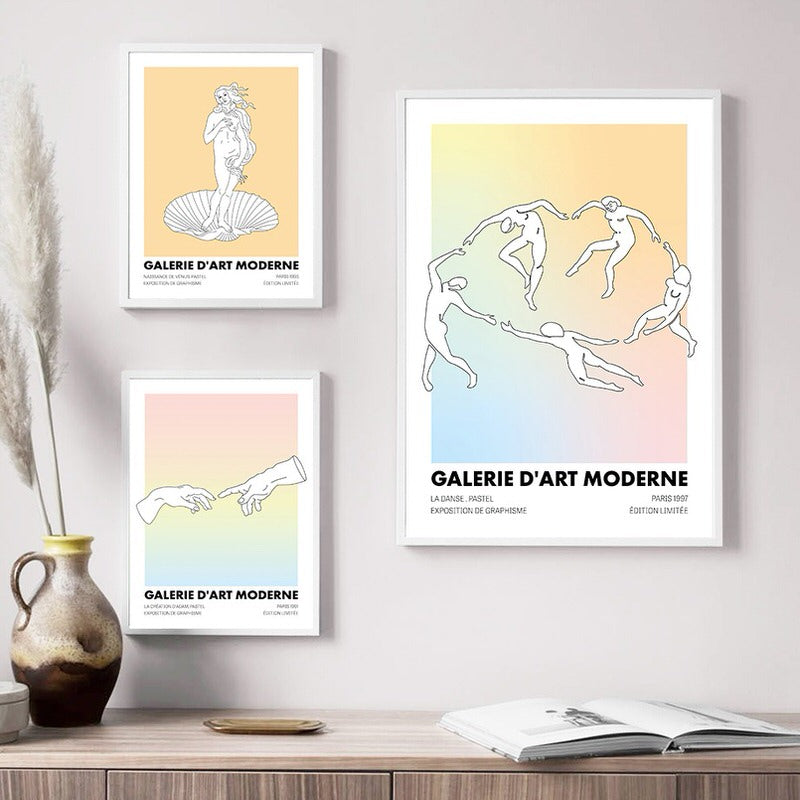 pastel gradient minimal modern art wall canvas posters art hoe aesthetic roomtery