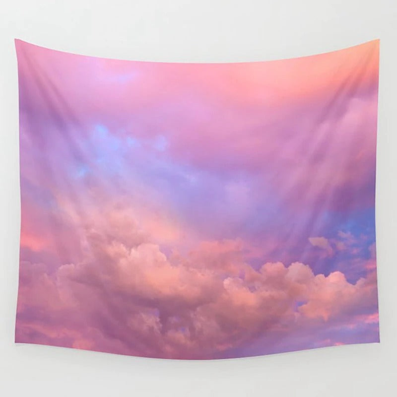 pastel pink clouds wall tapestry aesthetic room roomtery