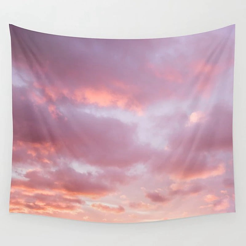 pastel pink clouds wall tapestry aesthetic room roomtery