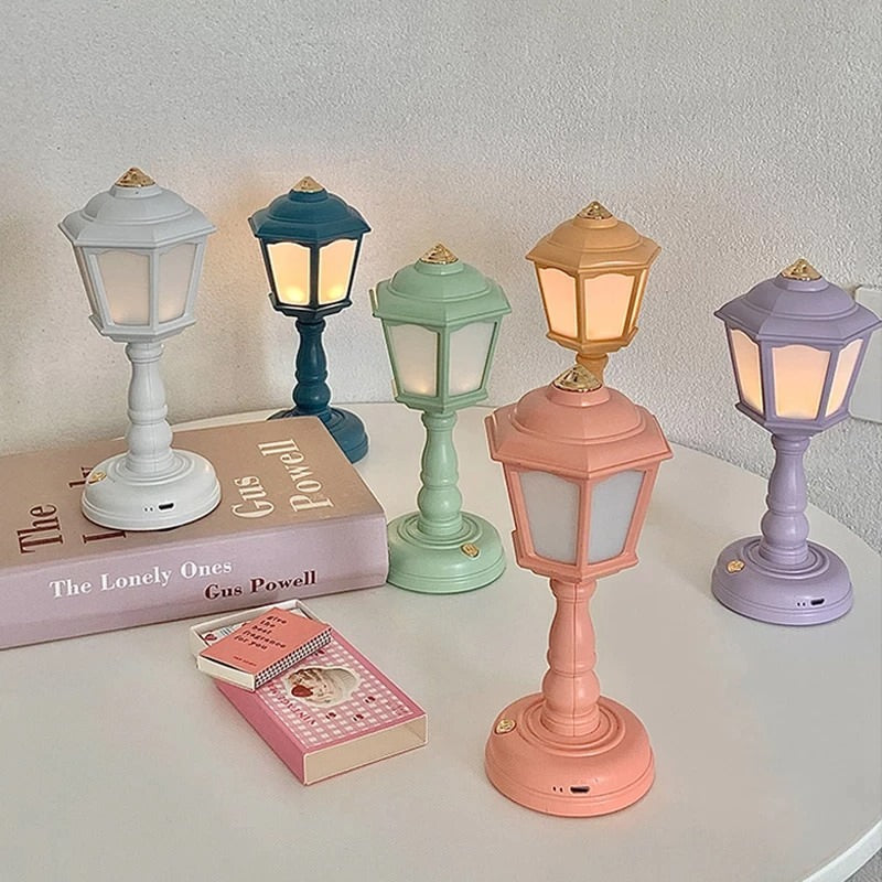 retro danish pastel cottagecore aesthetic pastel mini table lamp night light roomtery