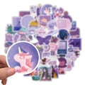 pastel violet color themed aesthetic sticker pack roomtery