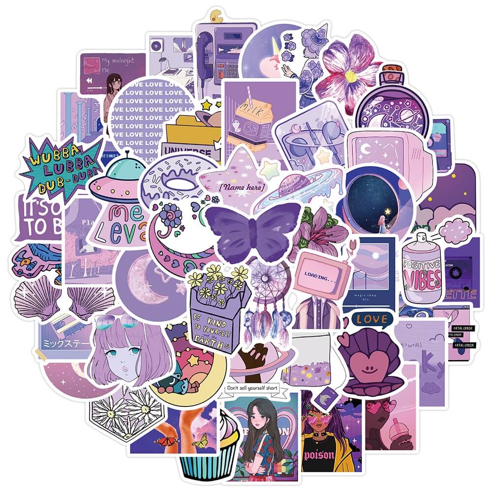 Purple Aesthetic Sticker Pack Sticker for Sale by ashleysteinerr