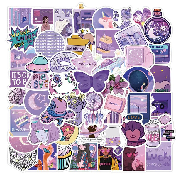 Violet Aesthetic Pastel Sticker Pack - Shop Online on roomtery