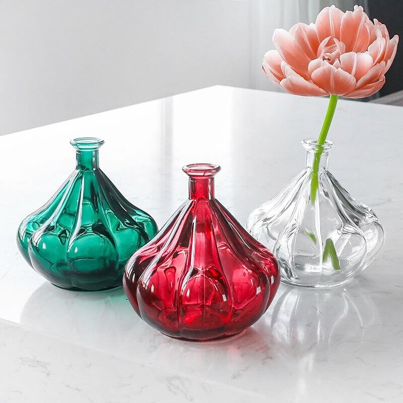 patty pan shaped glass vase desk decor roomtery