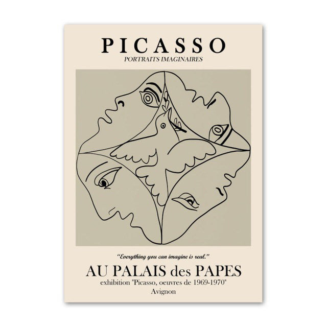 picasso outline sketches canvas wall art posters roomtery