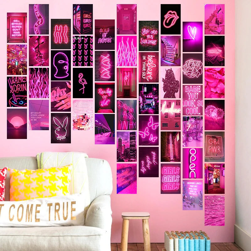 50Pcs Preppy Aesthetic Picture Wall Collage Kits Warm Color