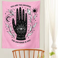 Pink Sun Moon Tapestry Magic hand Wall Hanging Tarot Bohemian universe Decoration Home Hippie Mattress Girls Dorm Room Decor aesthetic tapestry