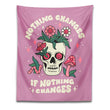 Nothing Changes Skull Tapestry