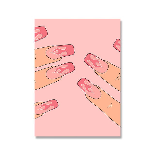 pink soft girl aesthetic canvas wall art print roomtery