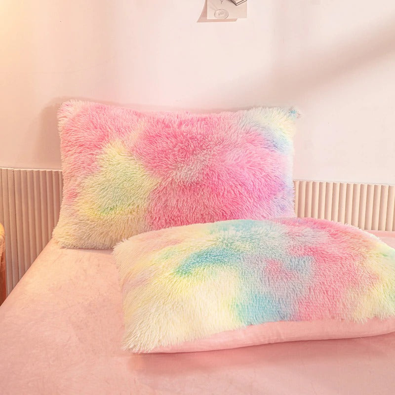 tai dai fluffy soft plush bedding set faux fur duvet cover soft girl aesthetic bedding roomtery