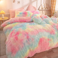 tai dai fluffy soft plush bedding set faux fur duvet cover soft girl aesthetic bedding