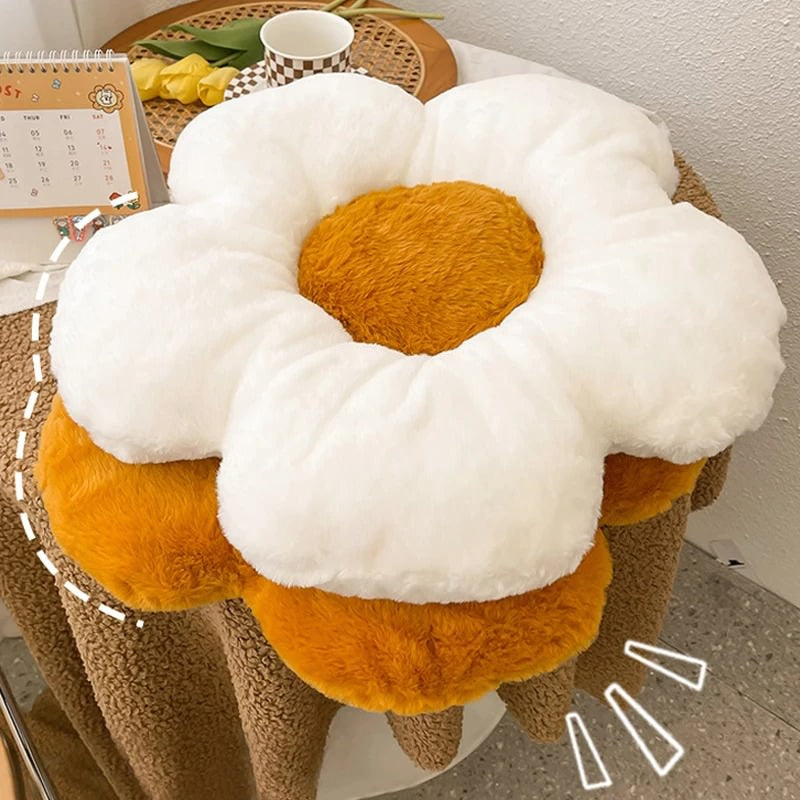 plush furry daisy flower shaped decorative pillow throw cushion roomtery decor