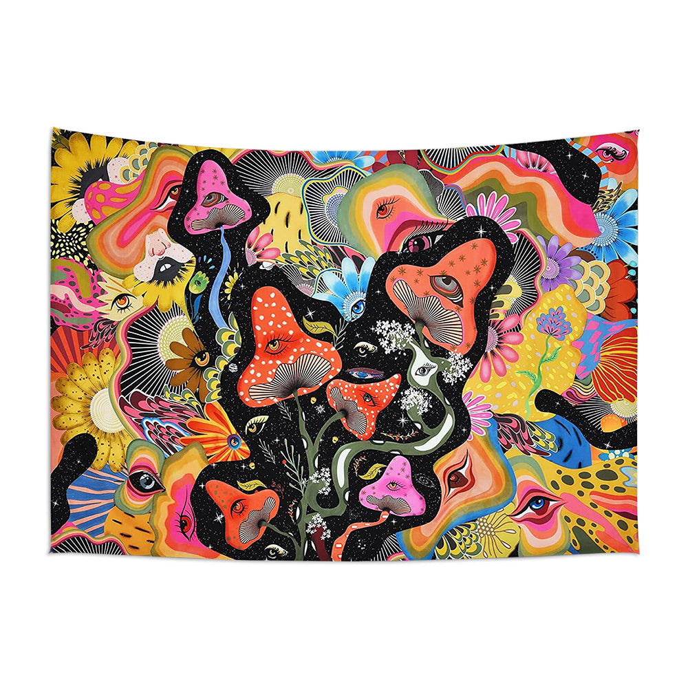 psy mushrooms indie aesthetic room decor wall tapestry roomtery