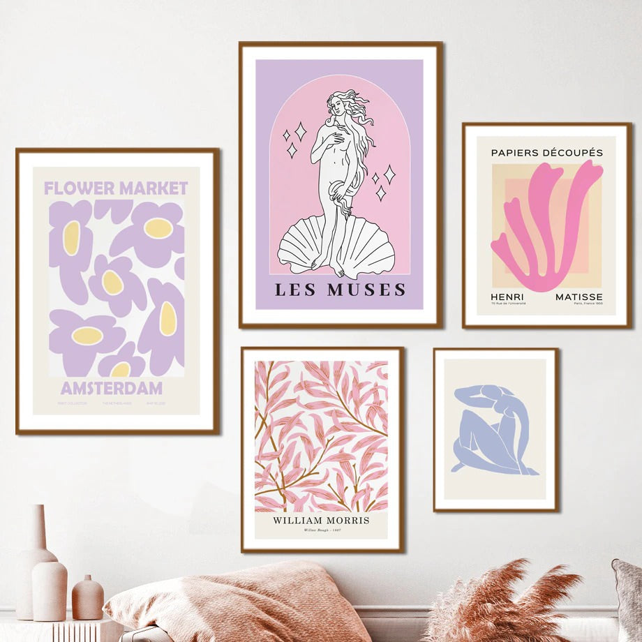 Purple Danish Pastel Poster Set Y2K Aesthetic Room (Instant