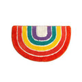rainbow fluffy furry accent rug bath mat sunshine aesthetic roomtery
