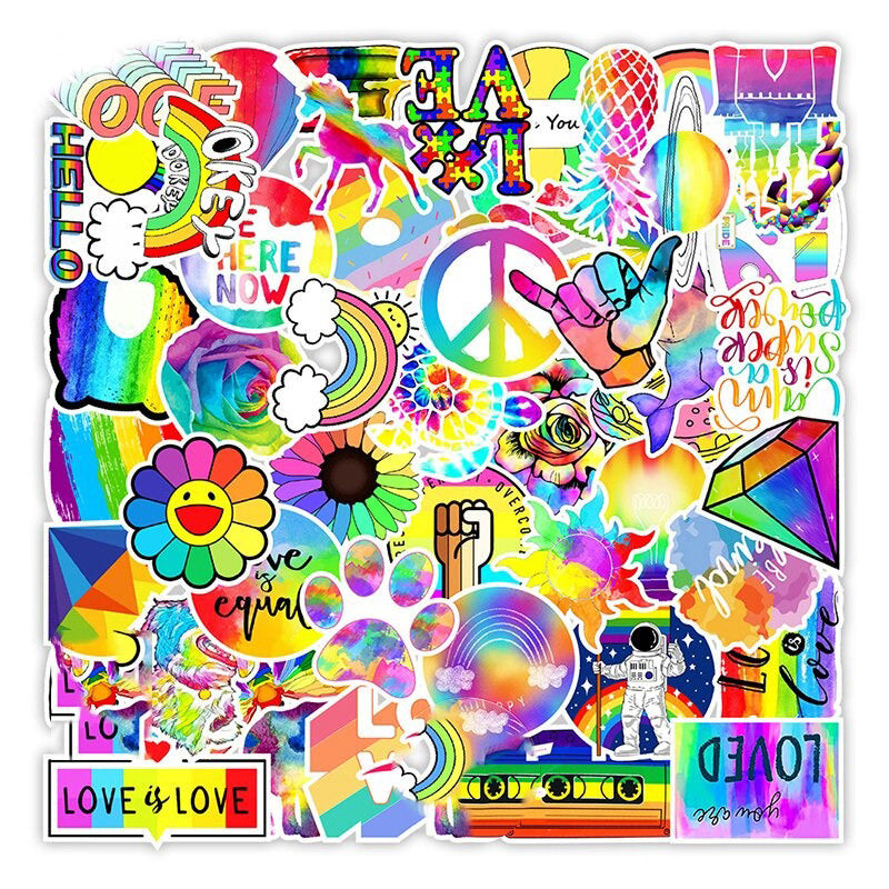 rainbow mix pride aesthetic sticker sticker pack roomtery