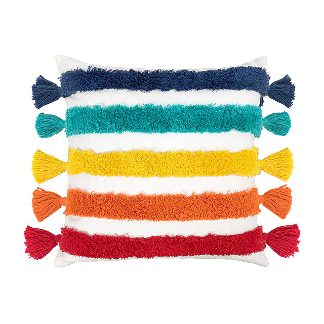Rainbow Tassel Color Sofa Cushion Cover 45x45 Tufting Pillow Cover Decorative Pillow for Sofa Boho Home Decor Aesthetic Pillowcase roomtery