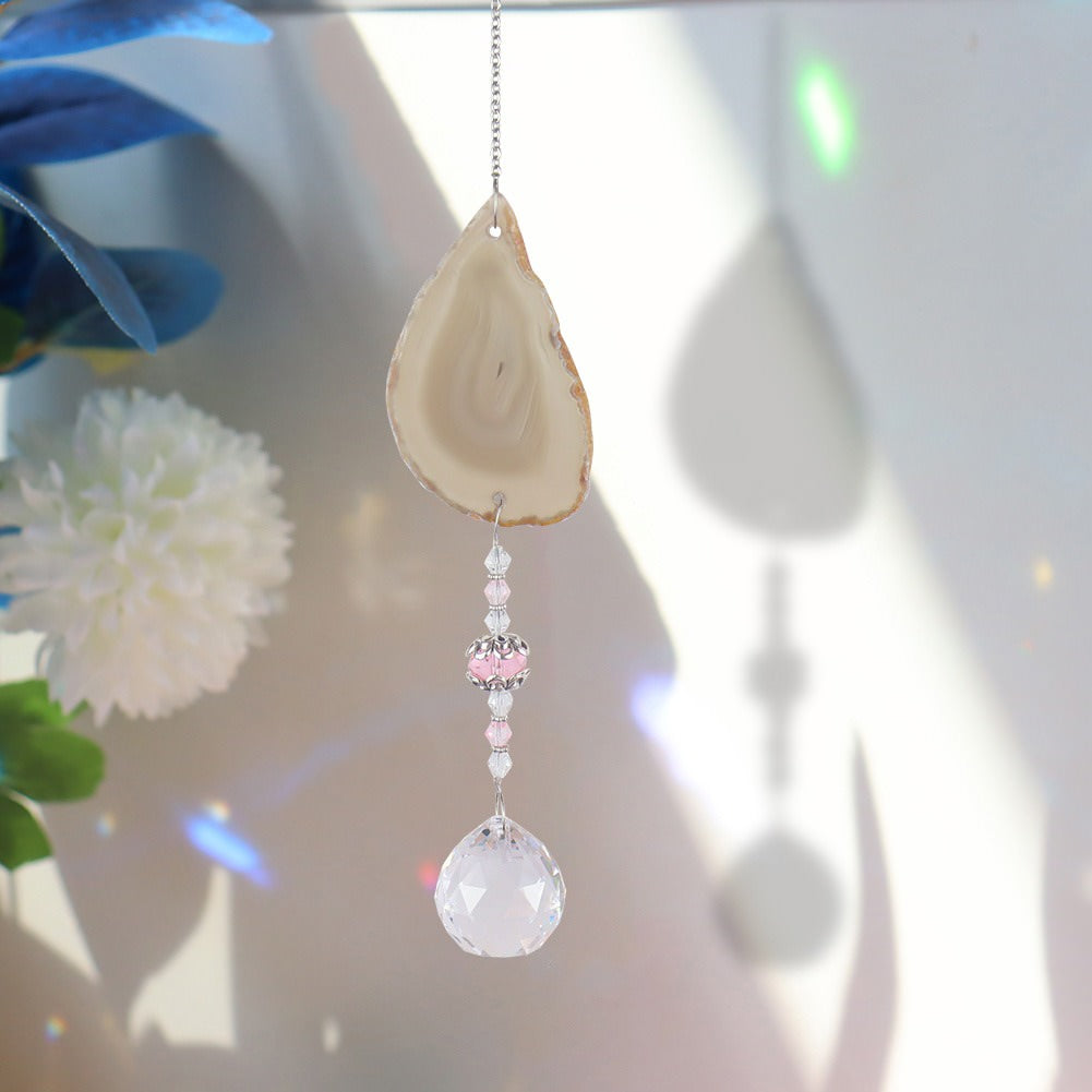 raw stone sun light crystal suncatcher wall hanging rainbow maker lightcatcher crystal pendant shining hanging sun catcher roomtery