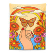 Hand with Butterfly Indie Art Tapestry