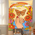 retro indie aesthetic 70s style butterfly wall hanging tapestry roomtery